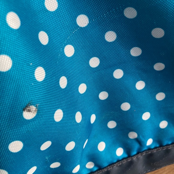 UA Under Armour Blue/White Polka Dots Logo Duffle Bag With Flaws See Pics - Picture 7 of 8